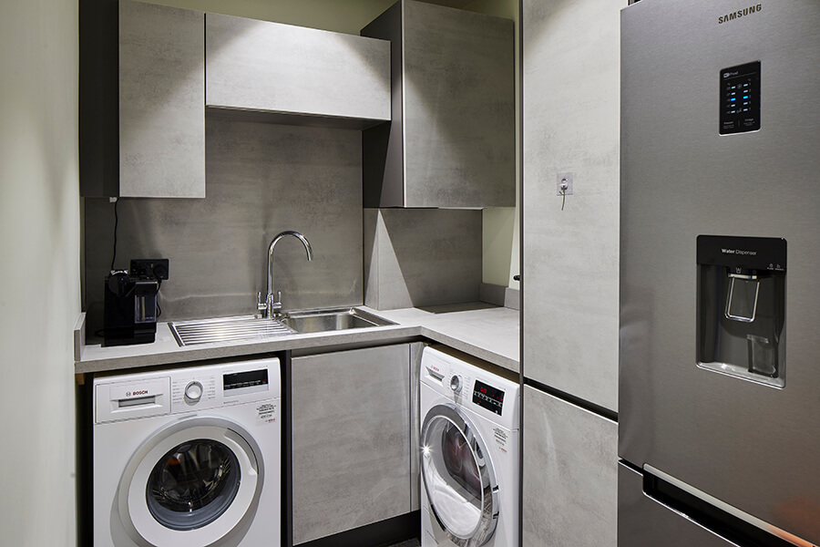 utility room in basement