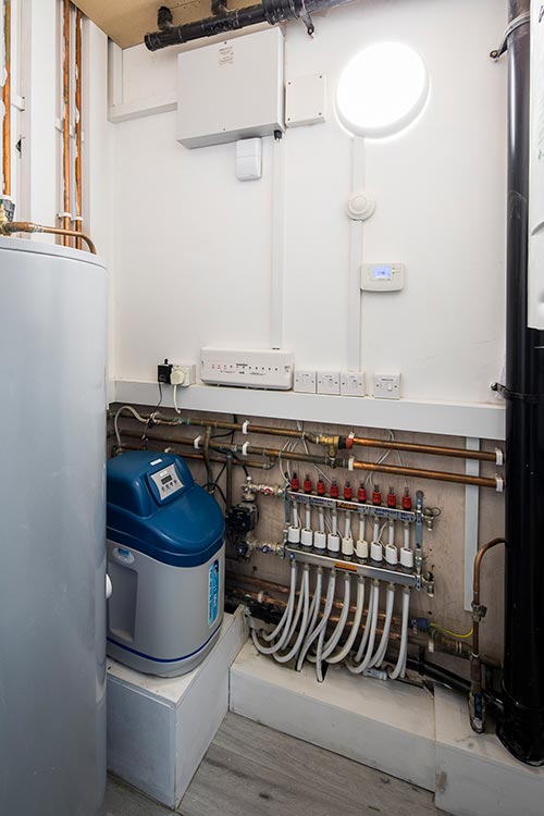 small utility room with boiler