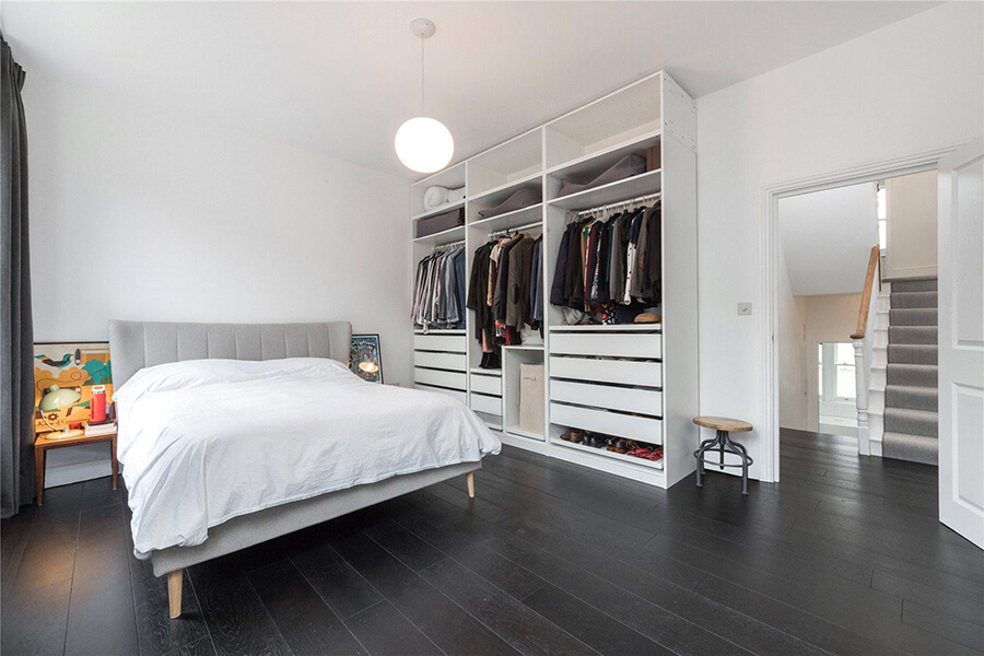 bedroom with closets