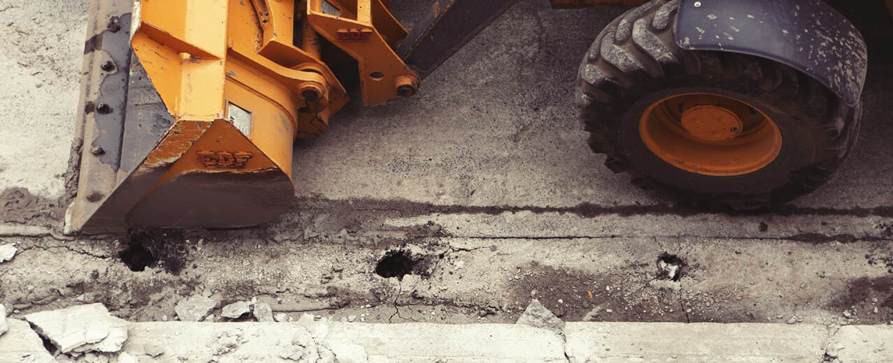 excavator at construction site