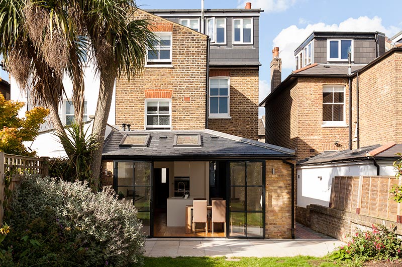 Wrap around extension with skylight