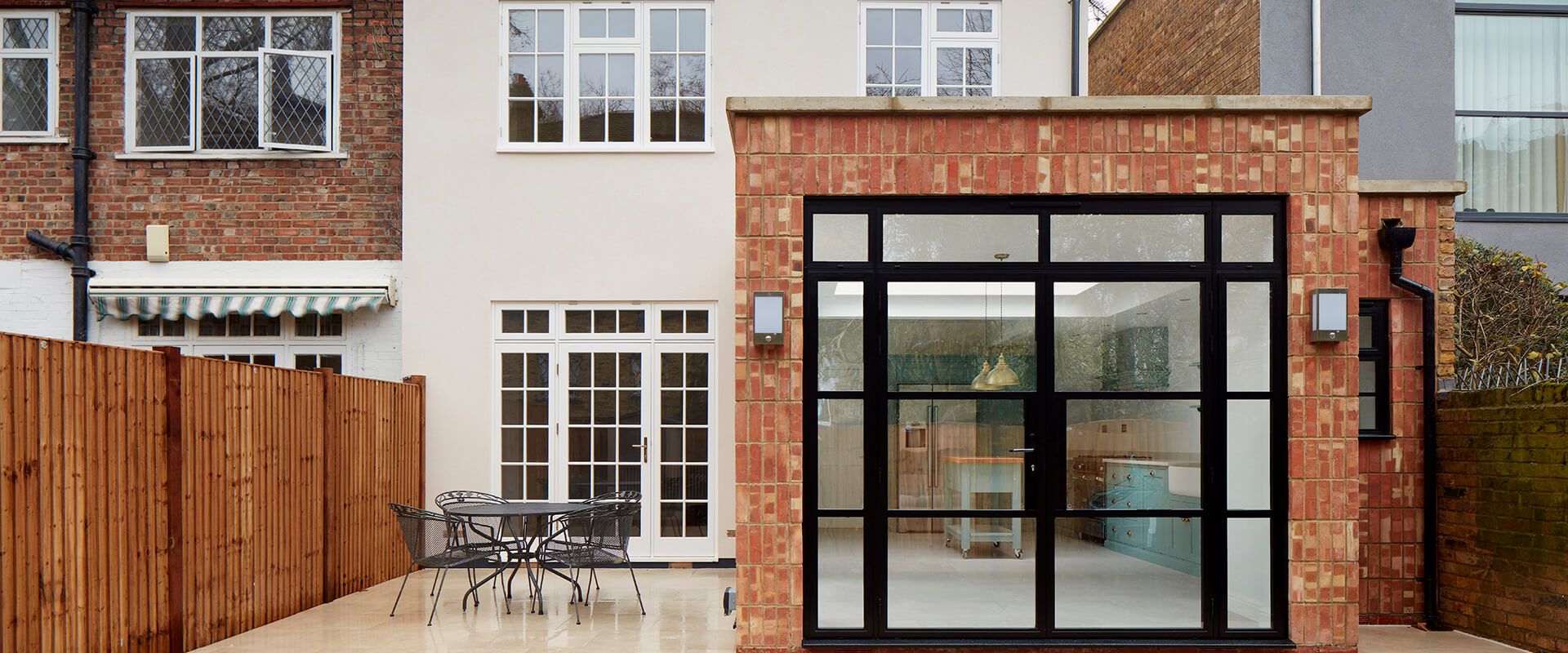 rear house with a flat roof