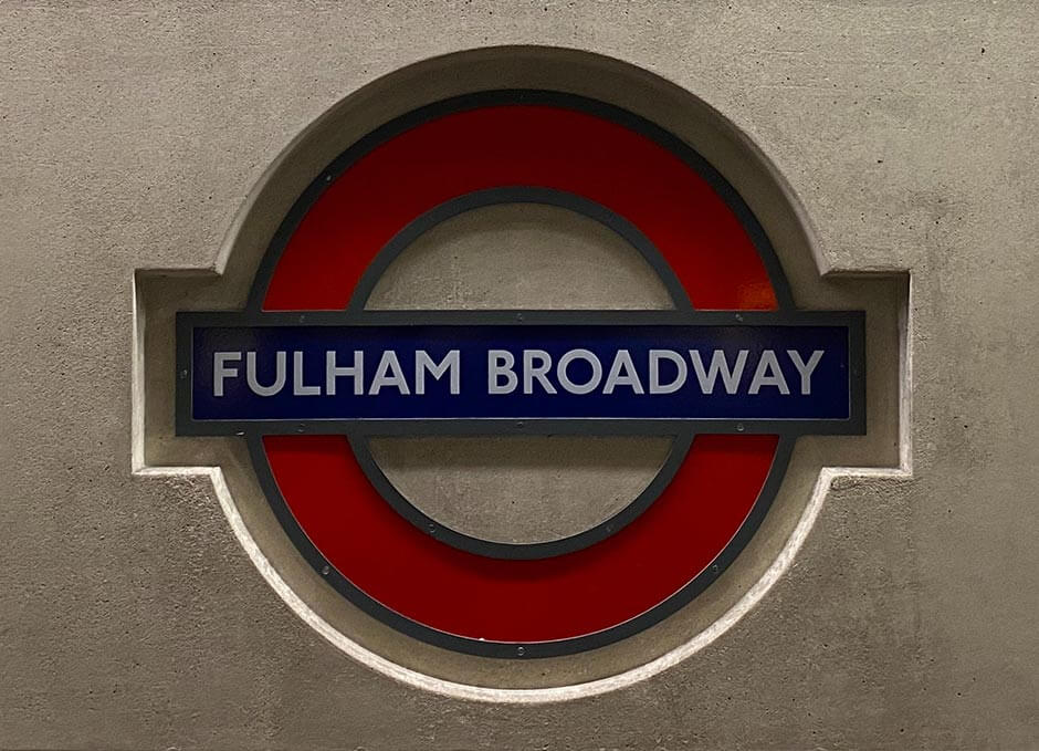 Fulham underground station sign