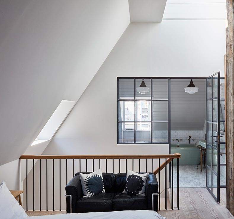 loft room with staircase entrance