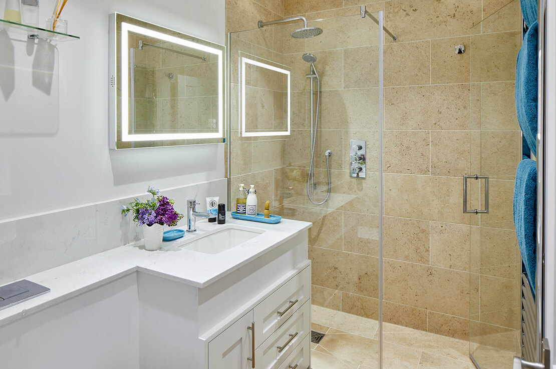 bathroom with glass shower