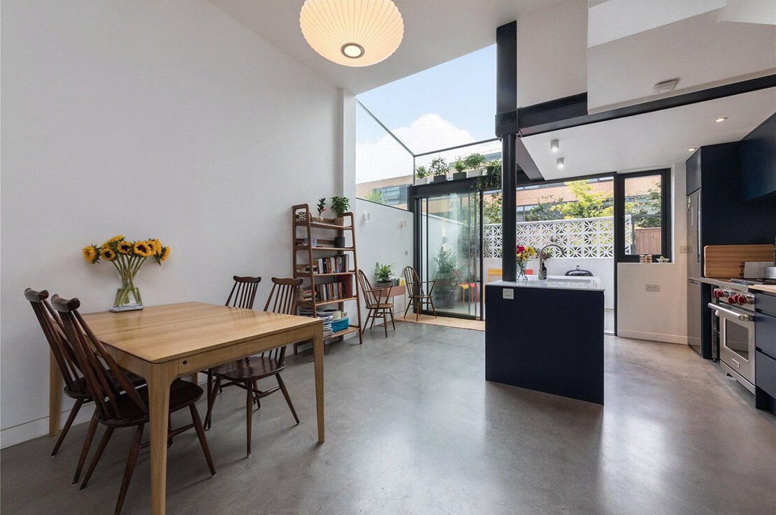 rear kitchen extension with glazing and skylight