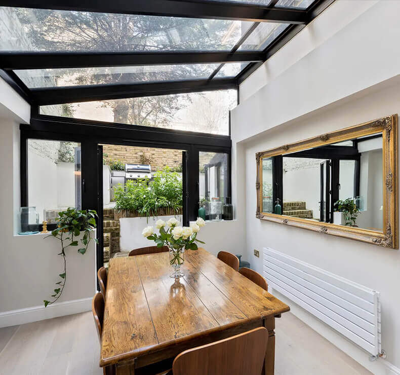 side extension with glass roof