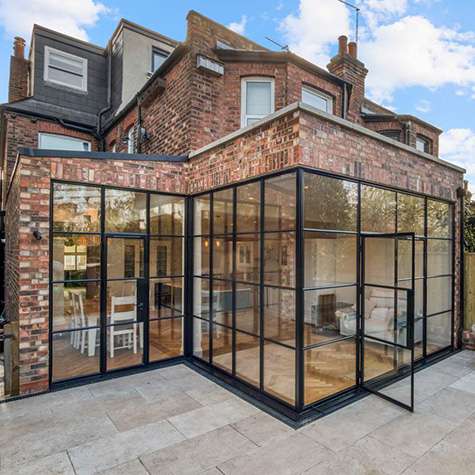 Rear extension with Crittall style external bifold doors