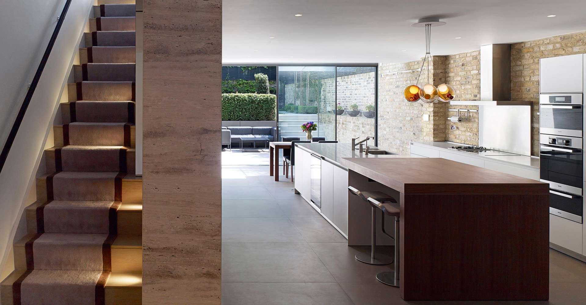 Basement kitchen with garden