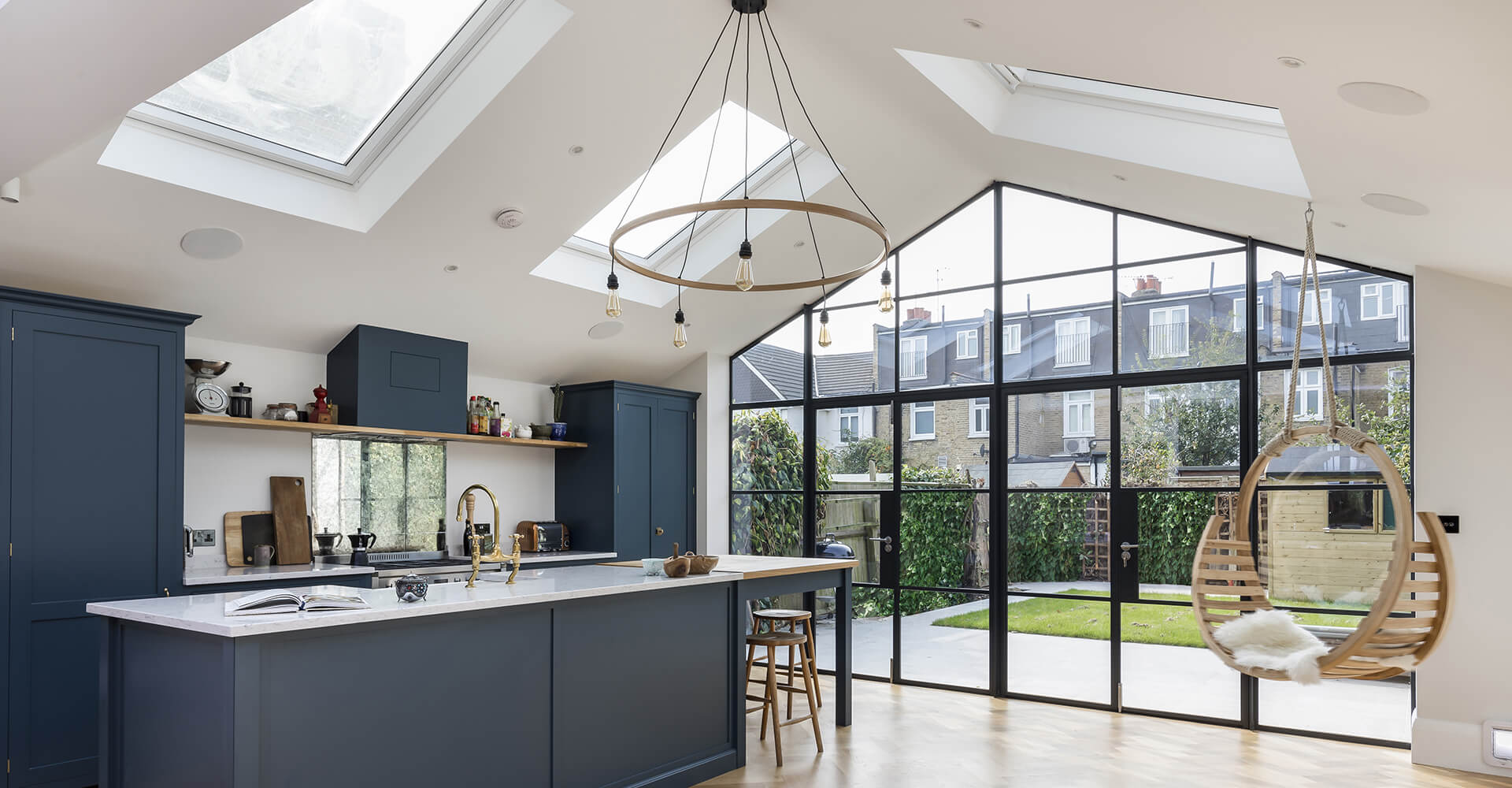 Kitchen with a swinging chair