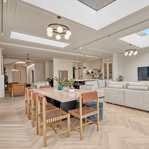 open plan living dining kitchen area
