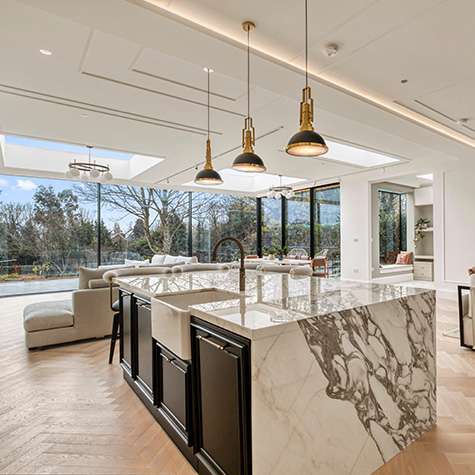 luxury kitchen island with seating